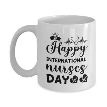 Imagem de Caneca de café de enfermeira, ideia de presentes de enfermeira, caneca feliz dia internacional dos enfermeiros, presente para enfermeira, ideia de presente de aniversário de Natal (425 g)