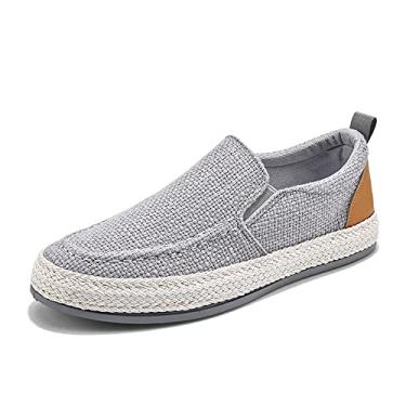 Imagem de newrong Sapatos masculinos casuais sapatos de lona respiráveis sapatos de prancha, Cinza 368, 8.5