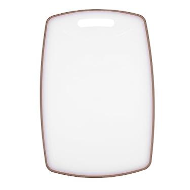 Imagem de Amosfun placa de corte pe tábua de corte redonda com alça placa de corte de silicone placa de corte de plástico tábua de corte de mesa acessório para casa fruta tábua de cozinha Acessórios
