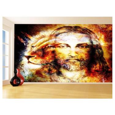 Imagem de Papel De Parede 3D Religioso Jesus Leão De Judá 3,5M Rl90 - Você Decor