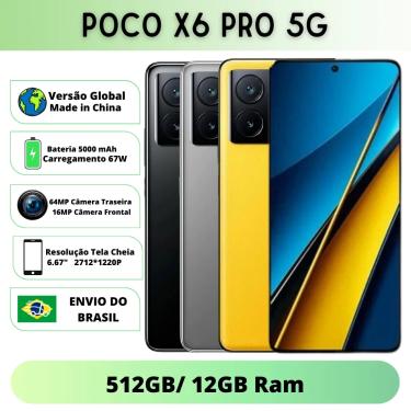 Imagem de Xiaomi Poco X6 PRO 5G 512GB ROM / 12GB RAM Versão Global  Smartphone 5G   ROM Global   Câmera 64MP