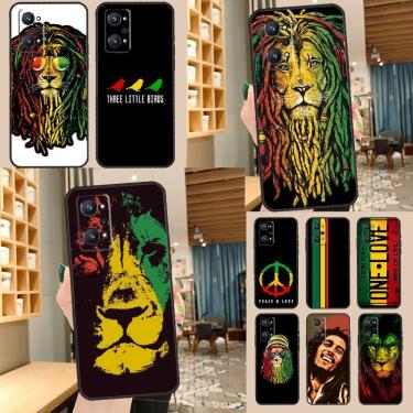 Imagem de Caixa do leão de Bob Marley Rasta para Realme  C55  C35  C33  C31  C30  C25  C21Y  C15  C11  GT Neo