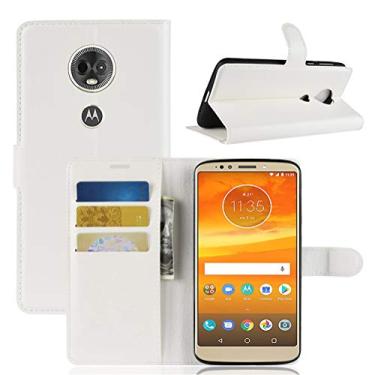 Imagem de Capa para Moto E5 Plus, carteira flip de couro PU premium com compartimento para cartão, suporte e fecho magnético [capa interna à prova de choque de TPU] Compatível com Moto E5 Plus