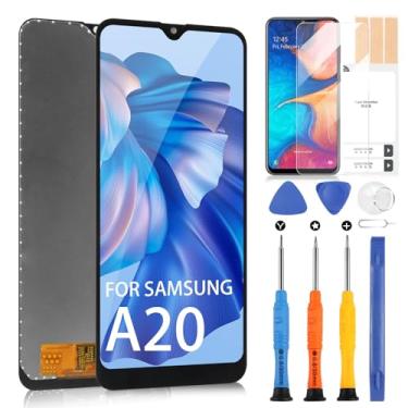 Imagem de Substituição de tela para tela LCD Samsung Galaxy A20 SM-A205FN SM-A205GN/DS SM-A205F/DS SM-A205W 6,4 polegadas para digitalizador de tela sensível ao toque Samsung A20, conjunto completo com