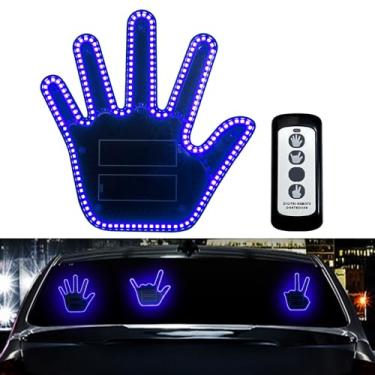 Imagem de KaiDengZhe Luz de LED para gestos, luz de dedo cômica para carro com controle remoto, acessórios de carro para presenteados, placa engraçada para janela traseira, dispositivo de carro e sinal de raiva
