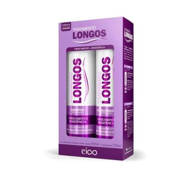 Imagem de Kit Eico Tratamento Capilar Cabelos Longos Shampoo E Condicionador Cre