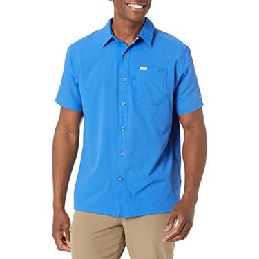 Imagem de Columbia Camisa masculina padrão Slack Tide Camp, azul vívido, média