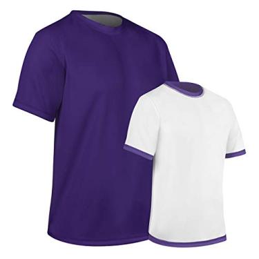 Imagem de CHAMPRO Camiseta reversível Revtee, adulto médio, roxo, branco