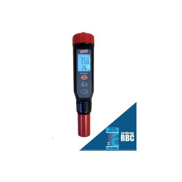 Imagem de Medidor Ph Digital Bolso Escala 0 A 14Ph À Prova D`água Ph-1800 Portátil Instrutherm Estojo Com Certificado Calibração