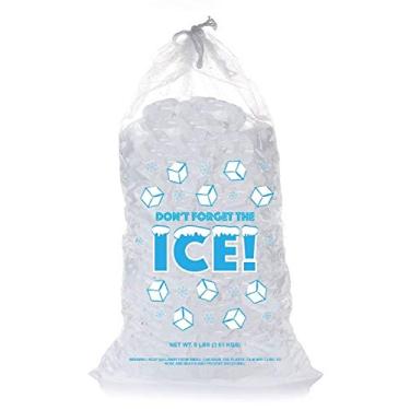 Imagem de Sacos de plástico para gelo de 2,7 kg com cordão, Clear, 50