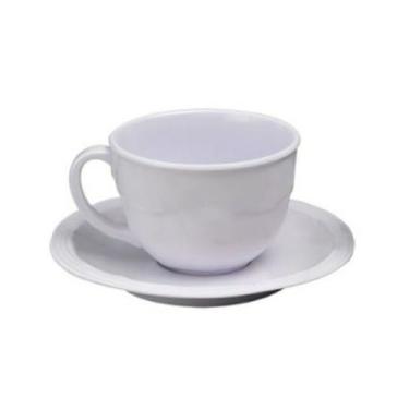 Imagem de Xícara Caneca com Pires Branco Melamina 200ml