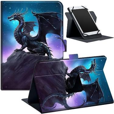 Imagem de Capa universal para tablet de 7 a 8 polegadas com rotação de 360° para Fire HD 8, Galaxy Tab A7 Lite 22.1 cm, Tab A 8.4 2020, iPad mini, Lenovo, capa fina de couro PU para tablets de 7 a 9 polegadas