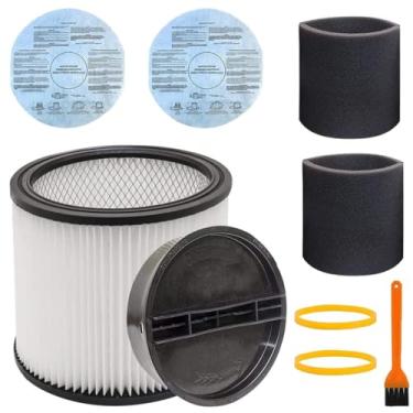 Imagem de Alrens Filtro de substituição compatível com Shop Vac 90304 90333 90350 e 90585 luva de espuma, filtros Vf2002 para aspirador de pó molhado/seco com faixa de retenção, serve para a maioria dos aspiradores de pó molhado/seco de 5 galões e acima