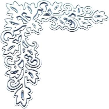 Imagem de Folhas de canto cortadas de renda para fazer cartões, matrizes de corte de metal, parabéns, cortes, aniversário, estampagem, estêncil, modelo para decoração de scrap-booking, cartão de bênção de