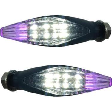 Imagem de Par Pisca Seta Esportivo Universal em LED branco Colorido - Loja Duas 