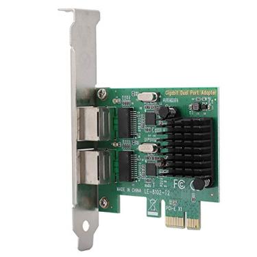 Imagem de Placa Ethernet Pcie, Placa de Rede 10/100/1000mbps RJ-45 * 2 Porta Dupla PCI-Ex1 Placa de Rede Gigabit Placa de Rede para Pc para 8102-t2