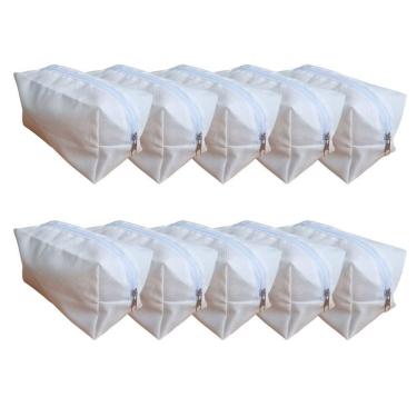 Imagem de Kit 10 Necessaire Branca Nylon300 Ideal Sublimação Branco