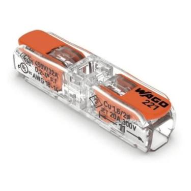Imagem de Conector Wago Compacto Emenda linear Modelo 221-2411 Kit c/10Un