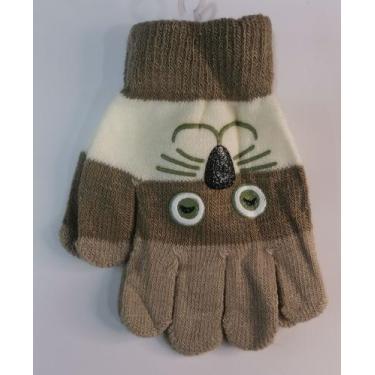 Imagem de Luva infantil Proteção Frio inverno gatinha Quente 3 a 8 anos - HHW, M