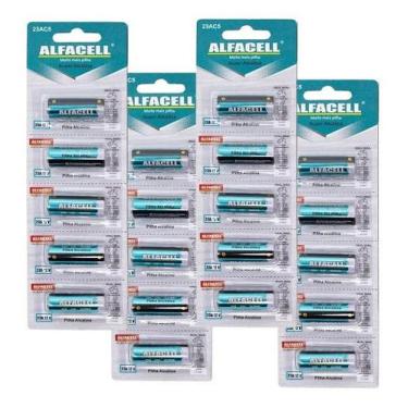 Imagem de Kit Pilha 23A Alfacell Alcalina 12v A23 4 Cartelas 20 Unidades