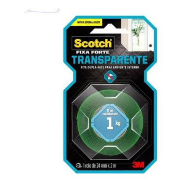 Imagem de Fita Dupla Face 3m Fixa Forte 24mm X 2m Scotch Transparente Artesanato