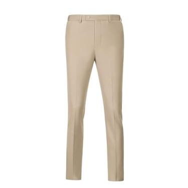 Imagem de Calça social masculina slim fit stretch casual calça masculina para trabalho, Caqui, P