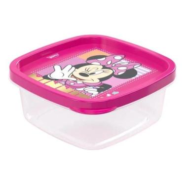 Imagem de Pote de Plástico Quadrado 580ml Disney - Plasutil - Plasútil, Minnie r