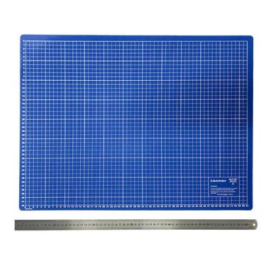 Imagem de Base Placa De Corte A2 Apoio de Mesa 60x45cm + Régua de Metal 60cm Scr