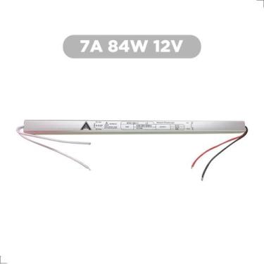Imagem de Fonte Driver Super Fino Slim 12V 7A 84W Para Perfil De Led - Aaa top