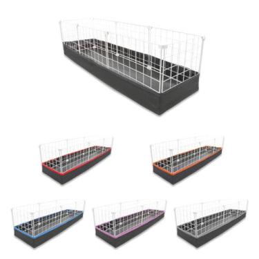 Imagem de Cercado Aramado Porquinho da Índia 30x120 Cm Branco com Bandeja Higiên