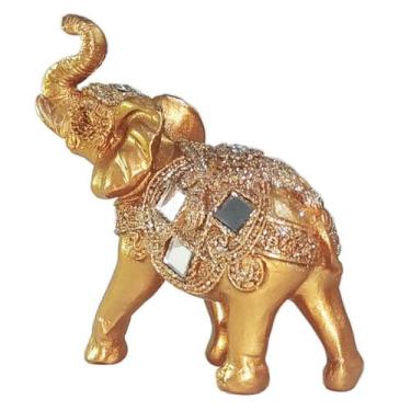Imagem de Elefante Decorativo Em Resina Indiano Sabedoria Sorte Peq F100 - Luthi