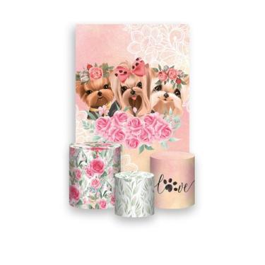 Imagem de Painel De Festa Vertical 1,50 x 2,20 + Trio De Capas Cilindro - Pet Ca