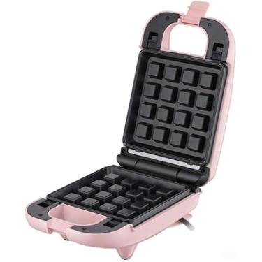 Imagem de Torradeira Sanduicheira, Máquina de Waffle Profissional, Prensa Panini para Torradas Multifuncionais Domésticas, Molde de Bolo Elétrico Grelha de waffle em ferro jaffle, Rosa, Estilo 4