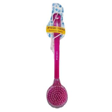 Imagem de Escova Grande Para Banho 38cm Com Cabo Anatômico Marco Boni, Rosa
