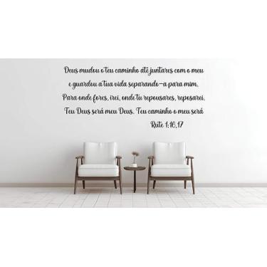 Imagem de Adesivo de Parede Frase Rute 1:16,17 - Lojinha da Luc Adesivos