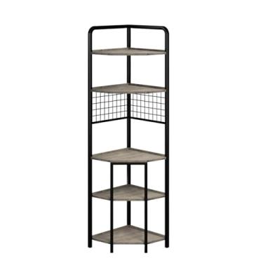 Imagem de Gyabnw Prateleira de canto de 5 camadas - Estante de 180 cm de altura, economia de espaço, prateleira de exibição elegante, estrutura resistente, para sala de estar, quarto, escritório em casa