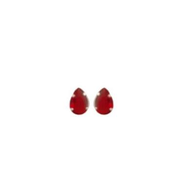 Imagem de Brinco Gota de Cristal Vermelho Folheado Prata 925 Antialérgico - MIXF