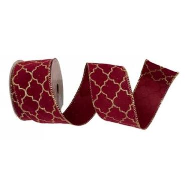 Imagem de Fita Decorativa De Veludo Com Glitter 6,3cm - Rolo 9,14mts - Tok da Ca