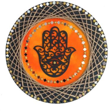 Imagem de Mandala Hamsá/Mão de Fátima/Proteção e Intuição 40cm - Aqui Tem Magia