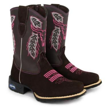 Imagem de Bota Botina Texana Infantil em Couro Meninas - Carrero Boots, 31