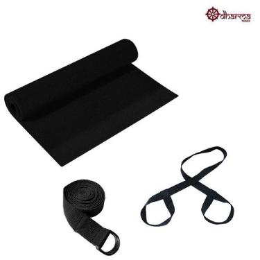Imagem de Kit Yoga - Mat Premium Black+Alça+Cinto de alongamento - Dharma Yogui