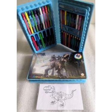 Imagem de Kit Estojo Material Escolar Infantil Para Pintura Maleta Com 48 Peças 