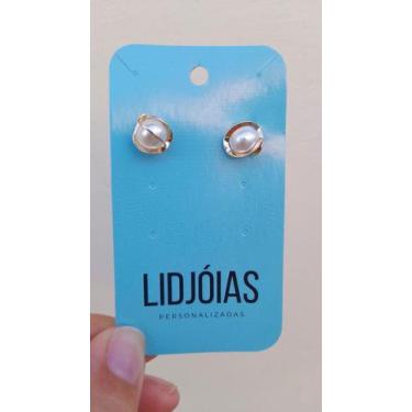 Imagem de Brinco de bolinha com detalhes folheado a ouro 18k - LID JOIAS