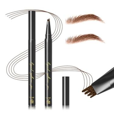 Imagem de GL-Turelifes Lápis de sobrancelha, caneta de microblading, caneta de sobrancelha líquida, micro 4 pontas, lápis de sobrancelha, longa duração, à prova d'água e à prova de manchas, maquiagem natural