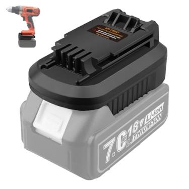 Imagem de Adaptador para ferramentas sem fio Black and Decker 20V serve para bateria de íon de lítio Makita 18V, converte para ferramentas elétricas sem fio Black&Decker 20V (apenas adaptador)