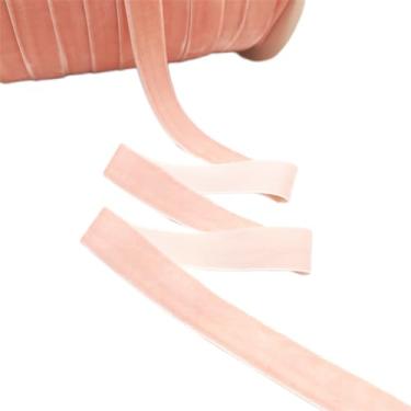 Imagem de Fita de veludo champanhe de 50 metros, fita vintage para embrulho de presente, fitas para artesanato, ornamentos de tecido de veludo para decoração de árvore de Natal, guirlanda, guirlanda de flores,