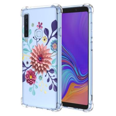 Imagem de JDYGWK Capa para Samsung A9 2018 Galaxy A9s com estampa de flores transparentes, TPU macio fino, leve, à prova de choque, capa protetora para celular para Samsung Galaxy A9 2018, flor eterna