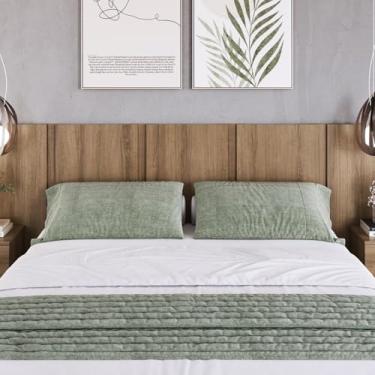 Imagem de Cabeceira para Cama de Casal com Mesas de Cabeceira Zurique Mel