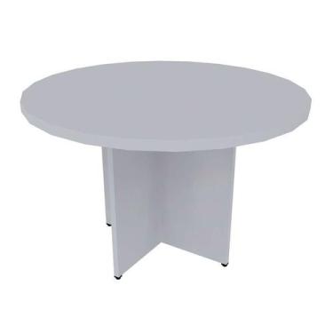 Imagem de Mesa de Jantar Redonda Natus40 Cinza Cristal 120 cm - Bramov