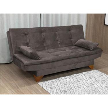 Imagem de Sofá Cama Casal 3 Lugares Marrom - Aifos